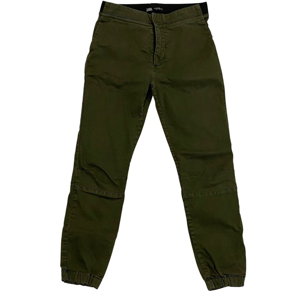 Zara Fit Hit Women’s Pants Size Small  Olive /Green Stretch tapered ankle Slim